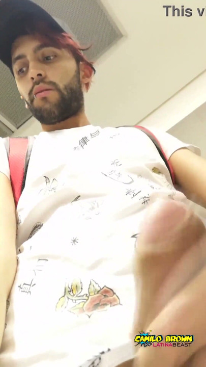 Jerking Off My Big Uncut Cock At The Mall's Public Bathroom - Camilo Brown | Clip 1