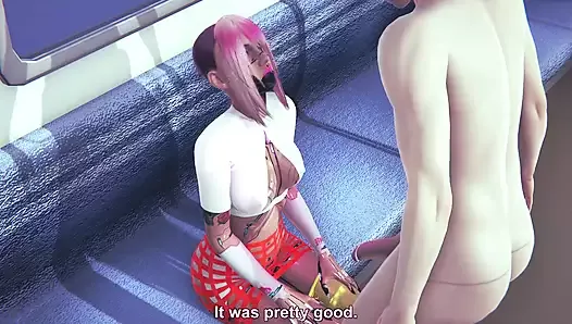 Une cyborg se fait baiser dans le métro en amazone - Cyberpunk 2077, parodie du court-métrage