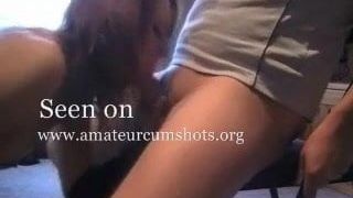 Guy Gets Lap Dance and Handjob from Girlfriend