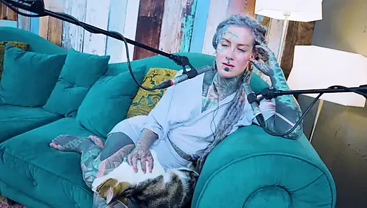 I talk about E - Empathy - ASMR podcast SFW talking goth skinny girl dreadlocks tattoo model inked girl