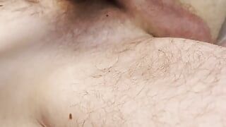 He sounds his big cock and drips precum
