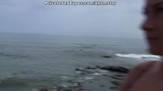 Hot amateur porn with awesome sex on the beach scene 1