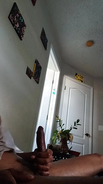 I looked out with a great angle for my big pretty dick..