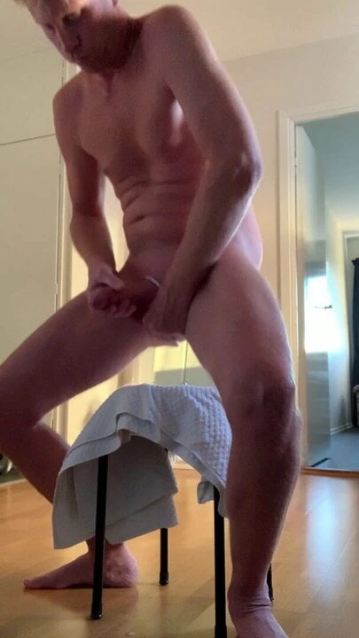 Wanking with cum