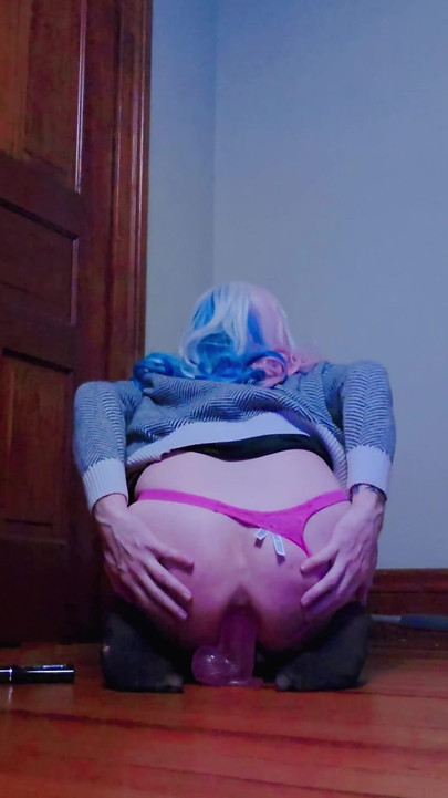 Cute Sissy Slut Cums Riding Huge Dildo - Chloe Cox