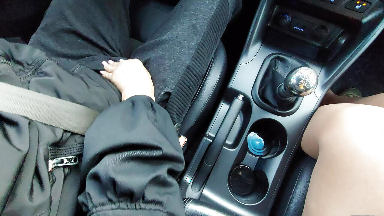 Wife seduces and teases a taxi driver with her sexy legs in tights