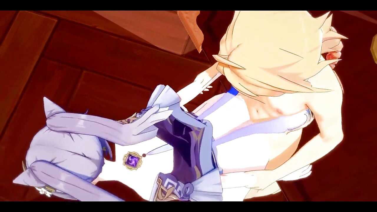 Genshin Impact เฮนไต - Aether X Ganyu ใช้มือและเย็ด - หนังโป๊เกมอนิเมะมังงะเอเชียญี่ปุ่น