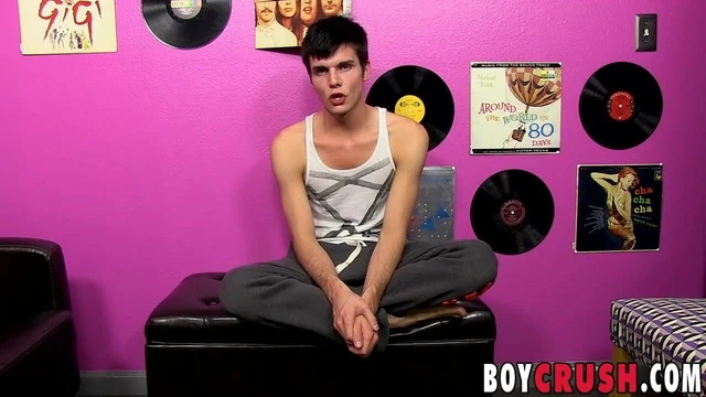Good looking jock Christian Collins wanks off and cums