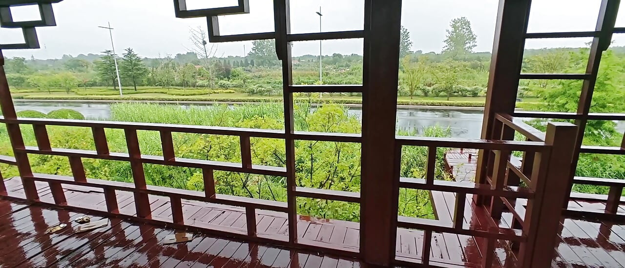 Walking Naked in the Rain, Masturbating Publicly at a Pavilion by the Roadside