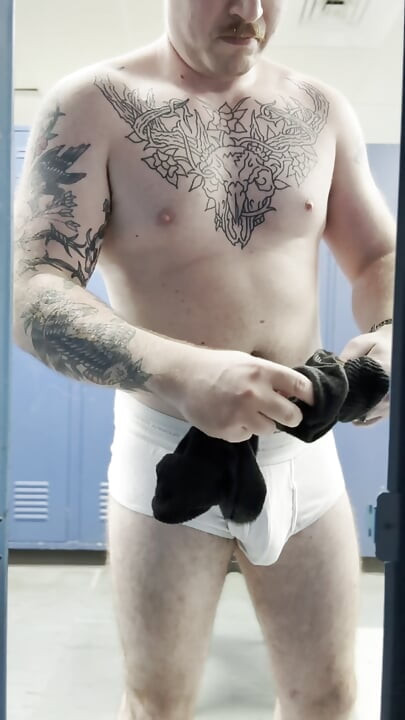 Public locker room almost caught cumming