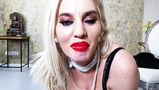 Femme fatale wearing fur coat and leather gloves