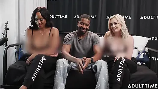 yıldızları 3'lü grup seksten sonra podcast! | Lexi Lore, Isiah Maxwell ve August Skye | Adult Time Podcast