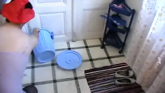 Crossdresser Slave Cleans Her Kitchen