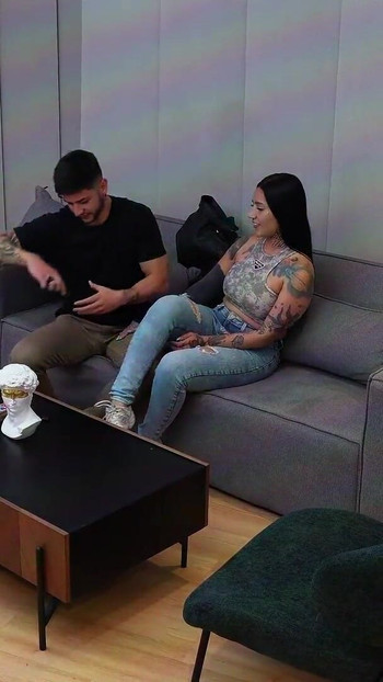 Powerful moment from "WHAT A! I fuck my sister's best friend through ripped jeans while we play one"