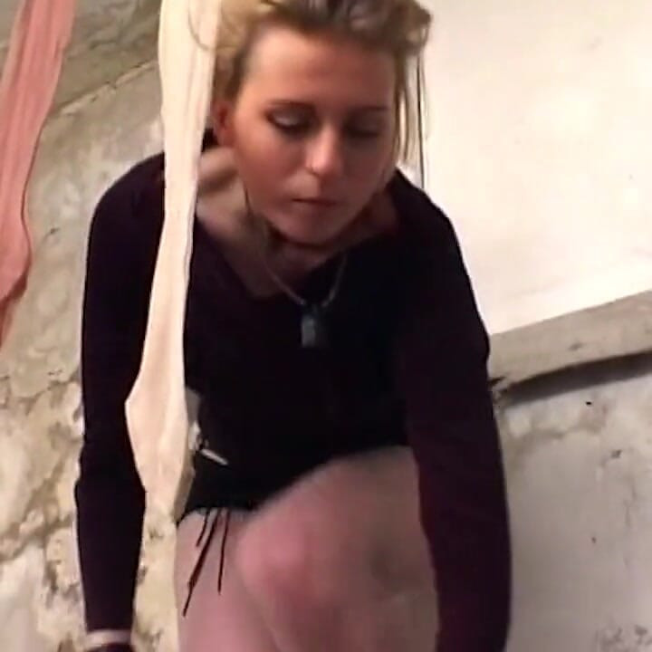 Blonde Rides Hard Cock in Basement Laundry Room