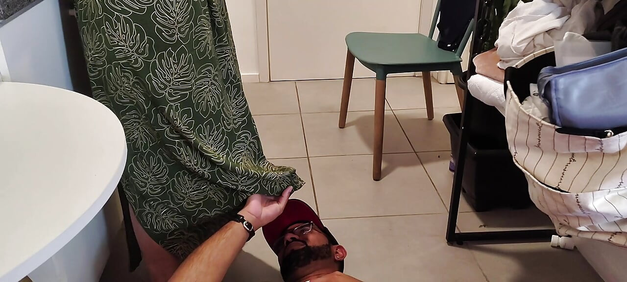 87-year-old Grandma in Her Kitchen and Her Perverted Grandson Looking Under Her Dress