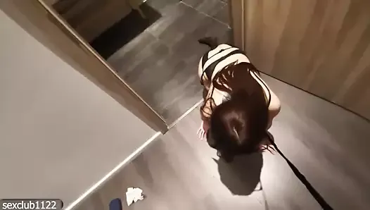 Rich Asian fucking and peeing on his submissive slave