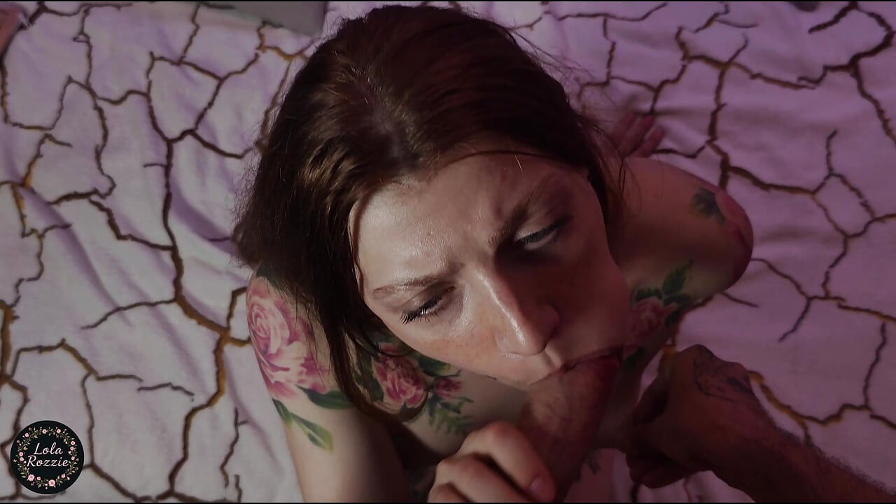 Red-Haired Lola Rozzie Sucks Well And Gets Cum In Her Mouth And On Her Chest
