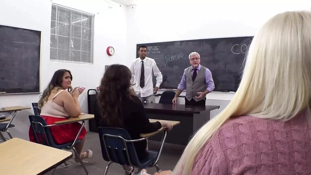 Interracial Orgy at The BBW Detention Center with 3 Hot Plumpers
