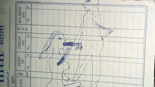 Artsy drawing made with the help of a pencil while having sex