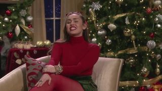 Miley Cyrus in red pantyhose pt. 2