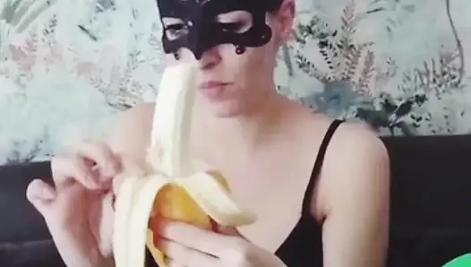 Do a on a banana, very sensual