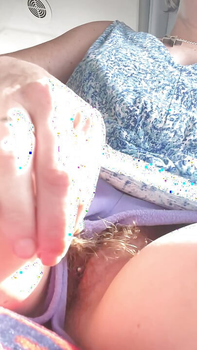 Stepmom Plays with Her Smelly Pussy at the Back of the Bus, Then Sniffs and Sucks Her Stinky Fingers!