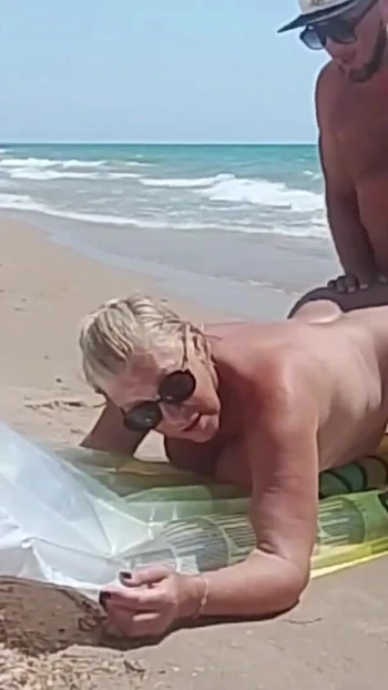 Unforgettable moment from "Again Fuck Stepmom On The Beach"