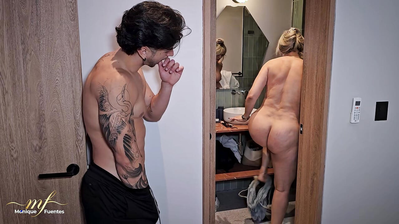 I arrive soaked from the rain but my stepson makes me  even wetter with his cum - Monique Fuentes & Zack Whiter