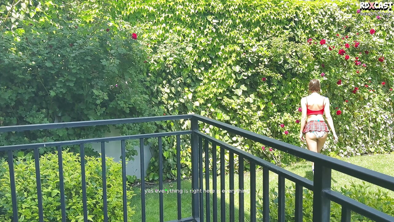 Teen Liv Lauren Backstage - Shooting the Backyard Hard Fuck with stepdad's Friend!