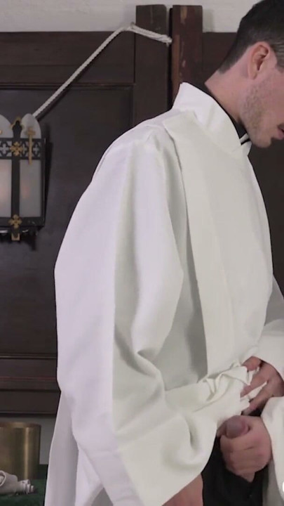 Priest seduces young twink and fucks his tight asshole raw | Clip 1