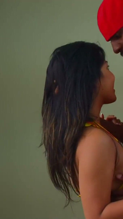 Busty Asian girl gets long black cock fuck after playing by the pool | Clip 1