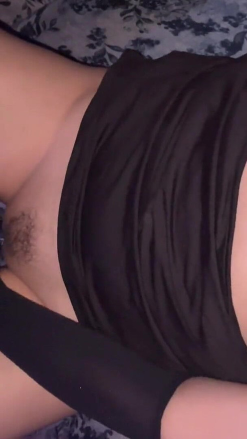 I'm fucking my hairy pussy with a dildo, and my tits are all sweaty from the long-awaited orgasm. | Clip 1