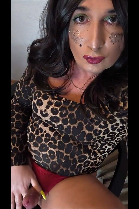 Sexy Leopard Jerks off Again