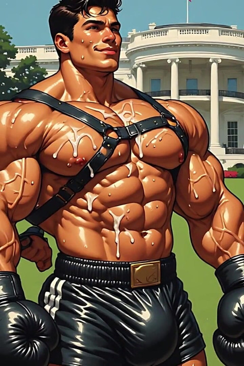 Cum Covered Muscle Men Art