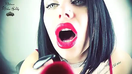 Red lipstick feminization & sissification!