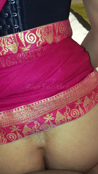 Riya in Saree Part 41 Reverse Cowgirl and Pussy Masturbation