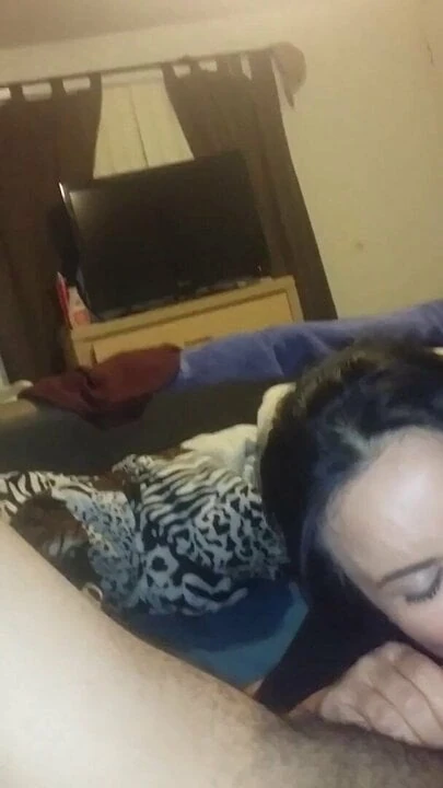 POV brunette Latina girlfriend sucking Dick