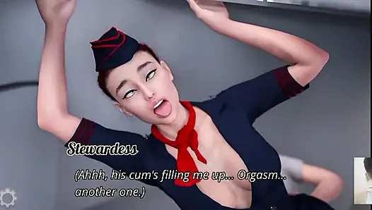 STEWARDESS KAM VERSEHENTLICH IN DIE TOILETTE UND SAH MEINEN GROßEN SCHWANZ. DANN FICKE ICH SIE IM FLUGZEUG. MCR TEIL-2