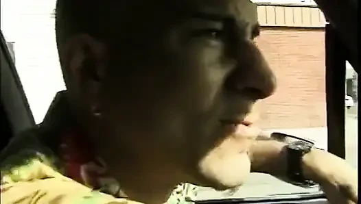 Luxurious well shaped busty mulatto girl gets two cocks inside all her holes