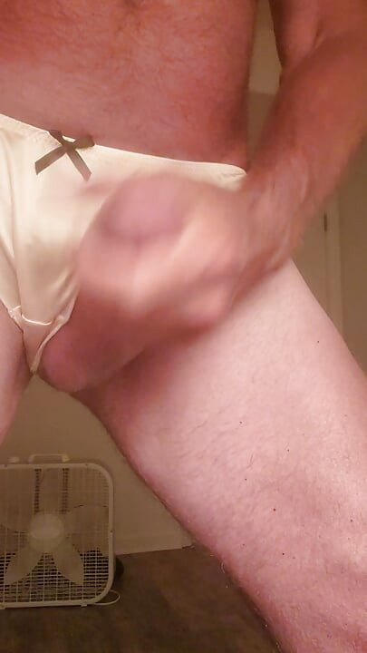 Playing in my satin thongs until I cum.