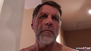 Ugly German Anorexic Mature Wife get Asshole Fucked before swallow Piss