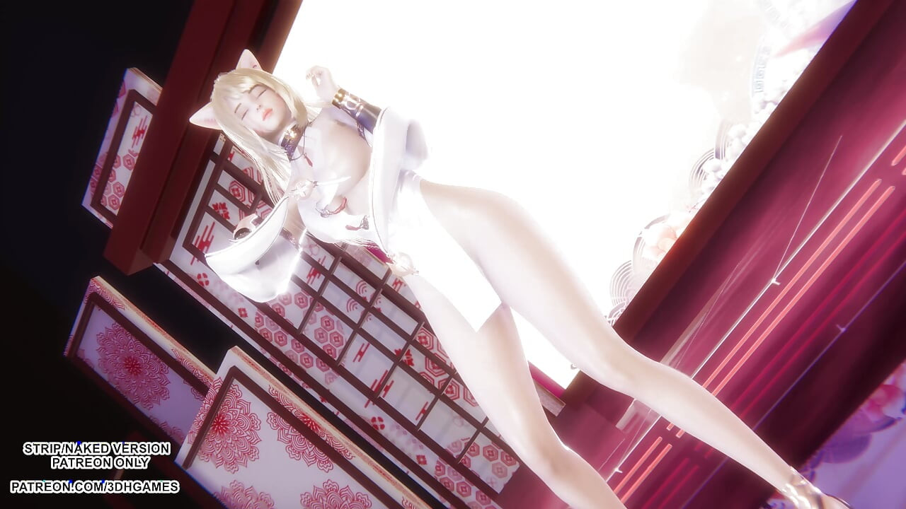 MMD Gokuraku Jodo - Ahri رقص سکسی ژاپنی لیگ افسانه ها هنتای بدون سانسور 4K 60FPS