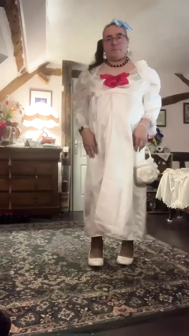 Dressed with a sexy nightgown and negligee for a night out