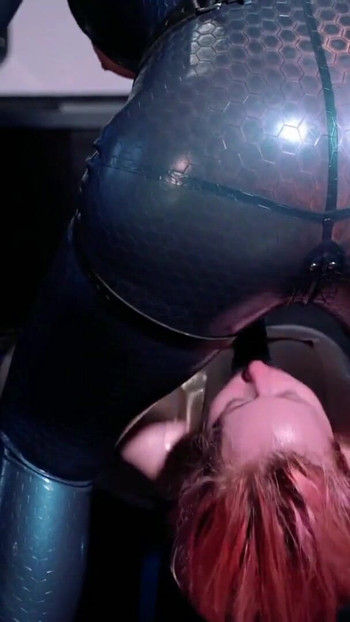 Stunning moment from "Ass licking and facefuck, latex rubber lesbians, strapon suck"