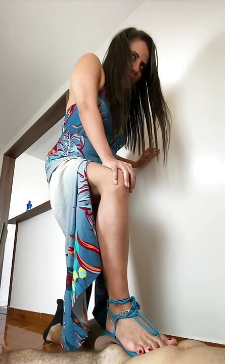 Cock Crush 7 - Goddess Kiffa in Sexy Blue Schutz Sandals 7