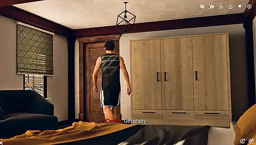 Alexis думает, что это просто йога, пока Devilla не приведет его в комнату для более грязного частного урока