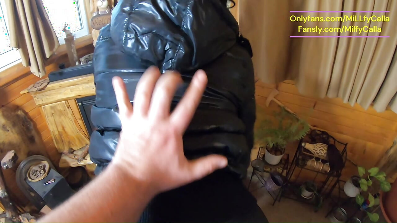 Tight Leather Pants & Shiny Downjacket JOI – Smoking, Teasing & Cum on My Puffy Coat