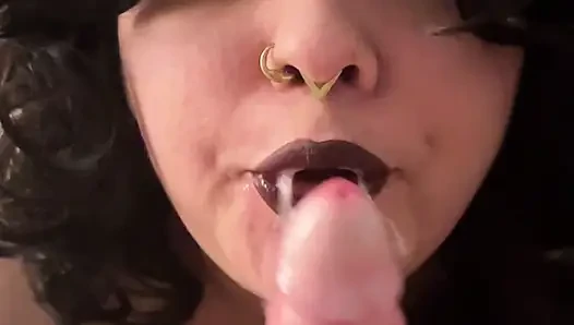 Echtes paar selbstgedrehter blowjob! Ahegao Gesichtsbesamung
