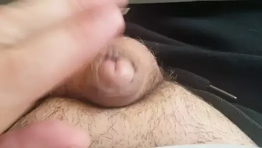 Sissy clit rub with cum